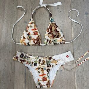 O’Neil bikini vintage print coquette small never worn